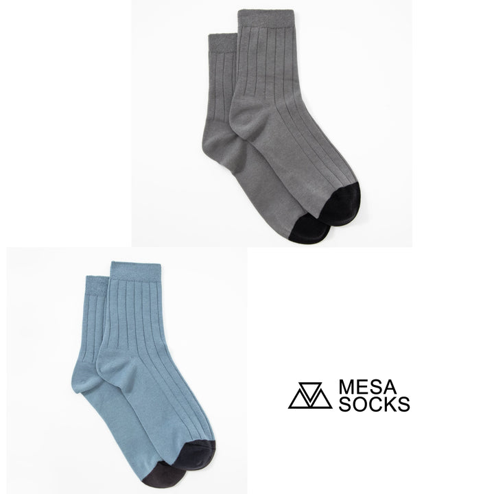 Men's Cotton Color Block Tube Business Quarter Socks