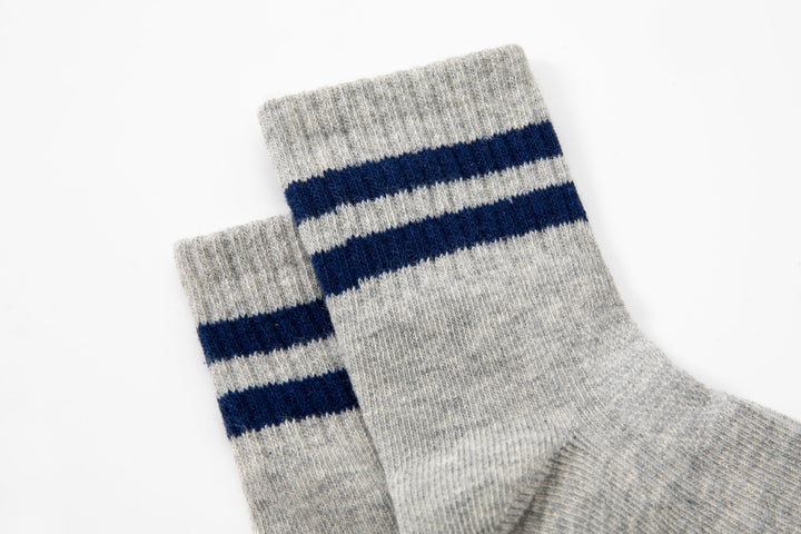 Children's Crew socks -spring autumn cotton boys girls grey striped student sports socks cotton - Mesa Socks