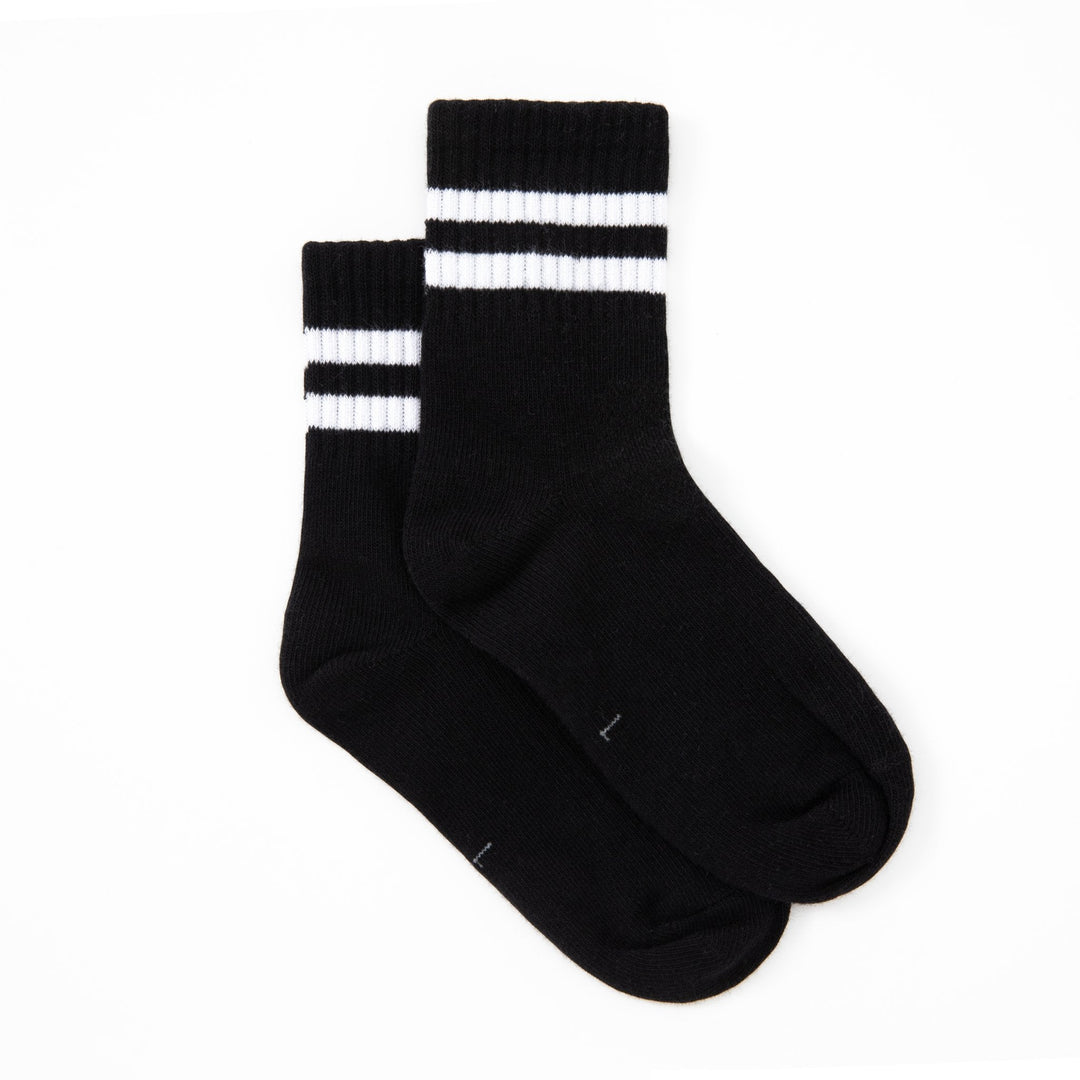 Children's Crew socks -spring autumn cotton boys girls black striped student sports socks cotton - Mesa Socks