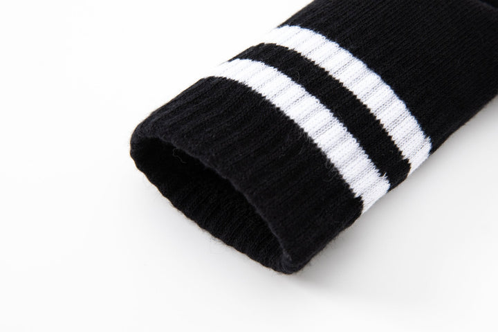 Children's Crew socks -spring autumn cotton boys girls black striped student sports socks cotton - Mesa Socks