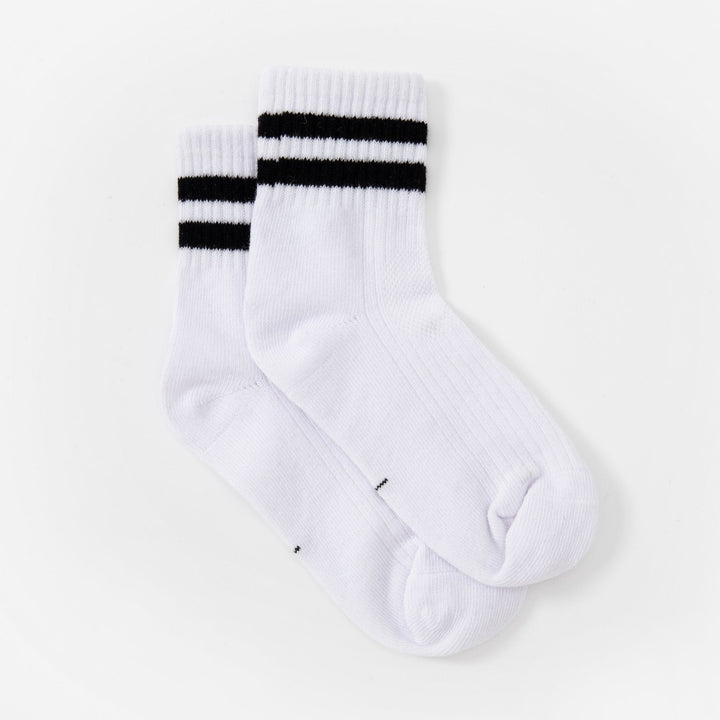 Children's Crew socks -spring autumn cotton boys girls white striped student sports socks cotton - Mesa Socks