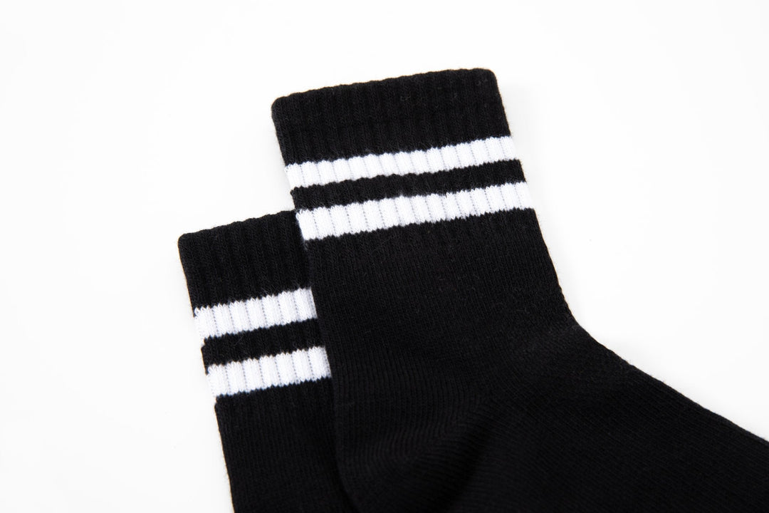 Children's Crew socks -spring autumn cotton boys girls black striped student sports socks cotton - Mesa Socks