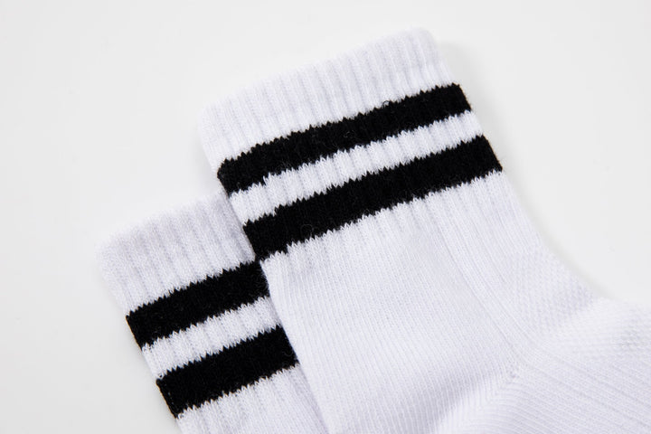 Children's Crew socks -spring autumn cotton boys girls white striped student sports socks cotton - Mesa Socks