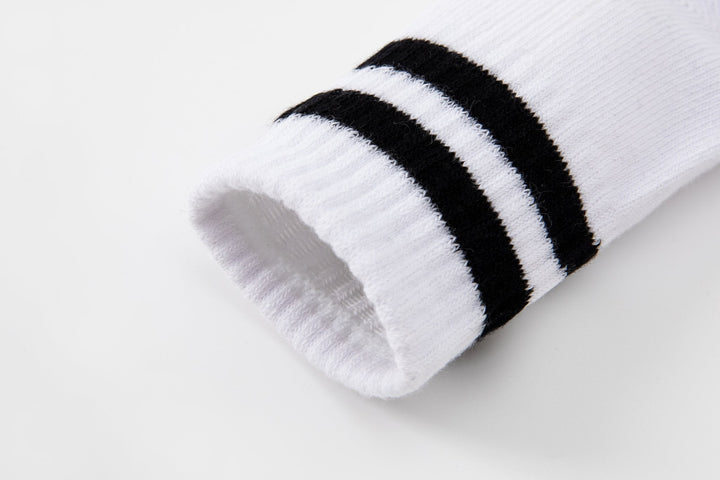 Children's Crew socks -spring autumn cotton boys girls white striped student sports socks cotton - Mesa Socks