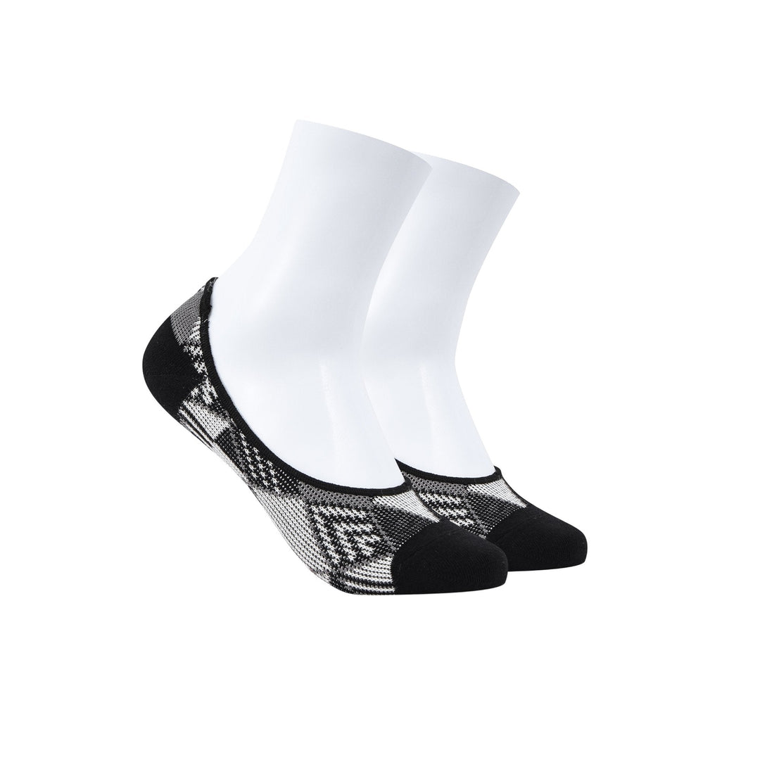 Men's Black and White Low-cut No Show Silicone Non-slip Casual Socks - Mesa Socks