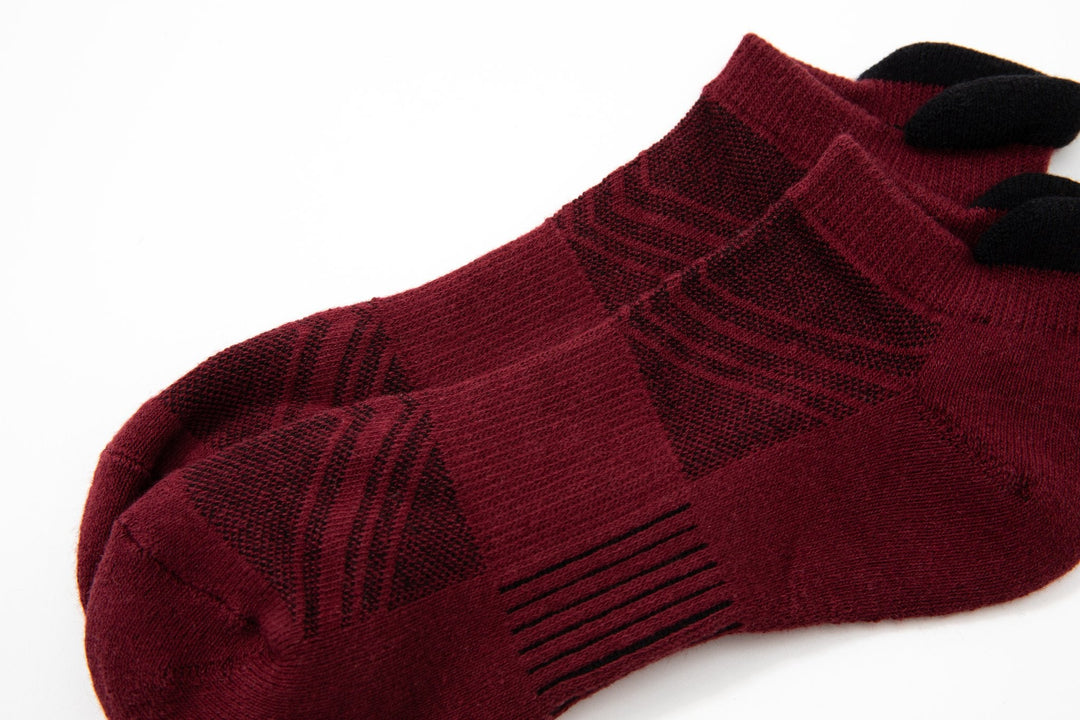 Men Low Cut Socks -Spring Training Running Cotton Red Socks- Deodorant Antibacterial Sweat Absorbent Breathable  - Mesa Socks