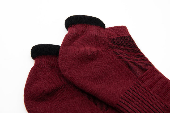 Men Low Cut Socks -Spring Training Running Cotton Red Socks- Deodorant Antibacterial Sweat Absorbent Breathable  - Mesa Socks