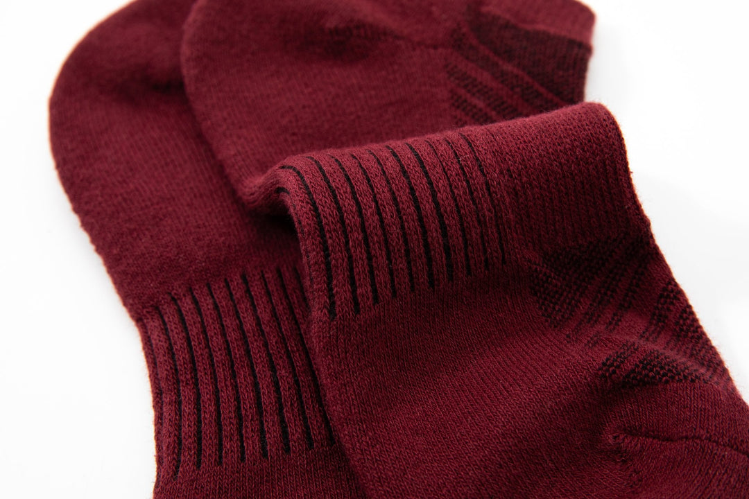 Men Low Cut Socks -Spring Training Running Cotton Red Socks- Deodorant Antibacterial Sweat Absorbent Breathable  - Mesa Socks