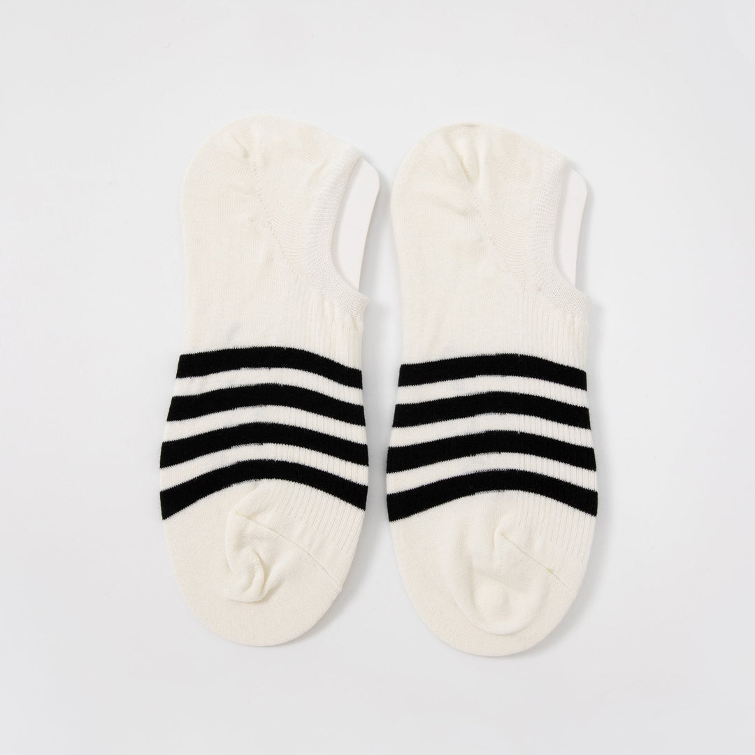 Men's Solid Color No Show Stripped Boat Socks - Mesa Socks
