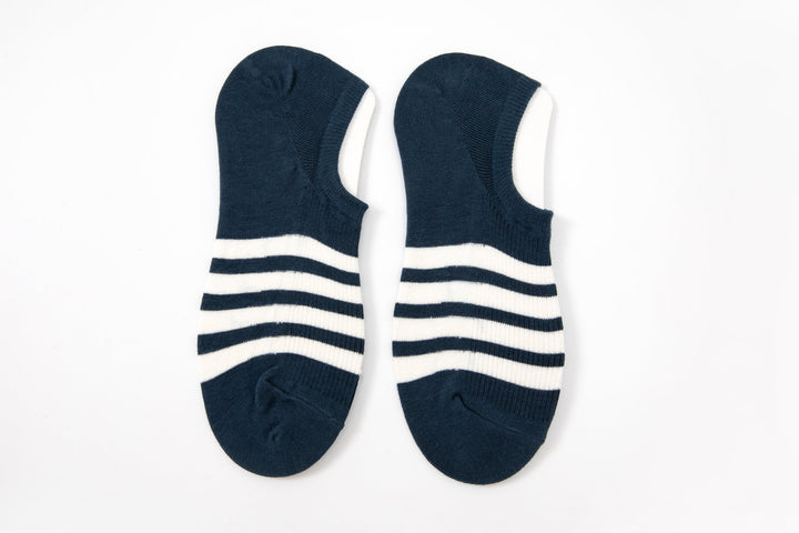 Men's Solid Color No Show Stripped Boat Socks - Mesa Socks