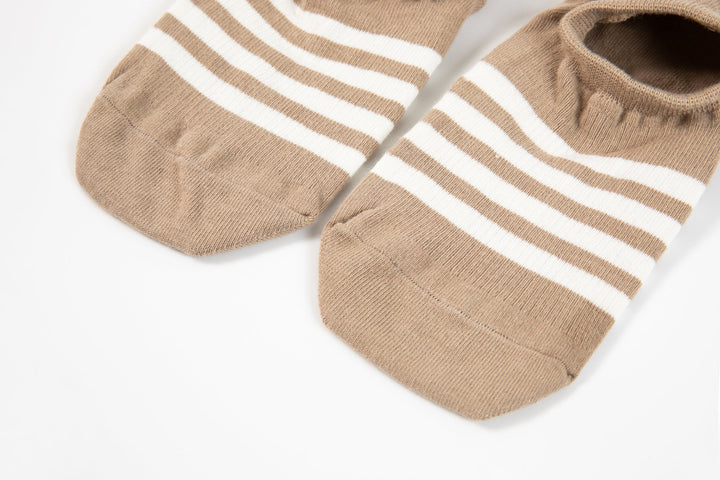 Men's Solid Color No Show Stripped Boat Socks - Mesa Socks