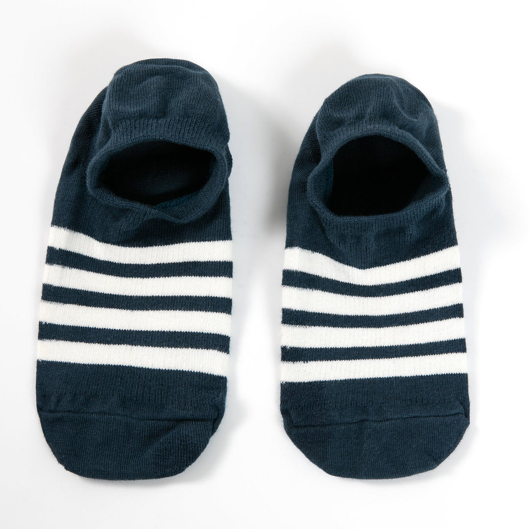 Men's Solid Color No Show Stripped Boat Socks - Mesa Socks
