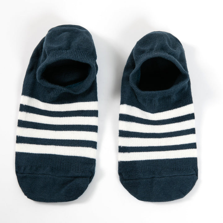 Men's Solid Color No Show Stripped Boat Socks - Mesa Socks
