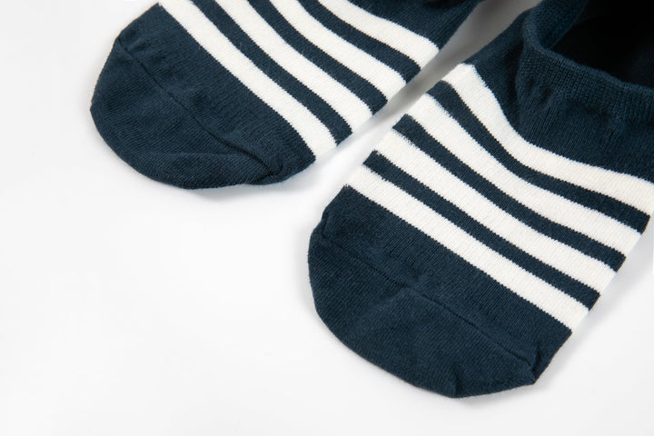 Men's Solid Color No Show Stripped Boat Socks - Mesa Socks