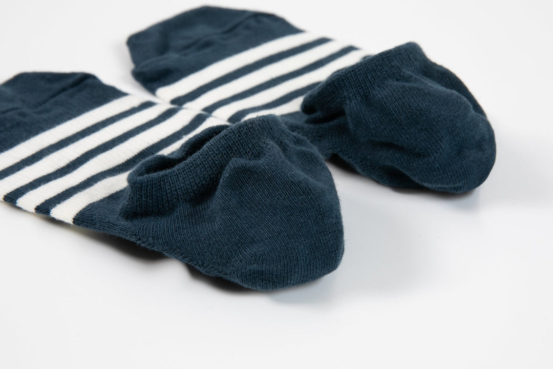 Men's Solid Color No Show Stripped Boat Socks - Mesa Socks