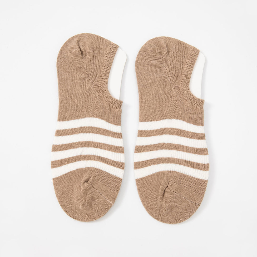 Men's Solid Color No Show Stripped Boat Socks - Mesa Socks