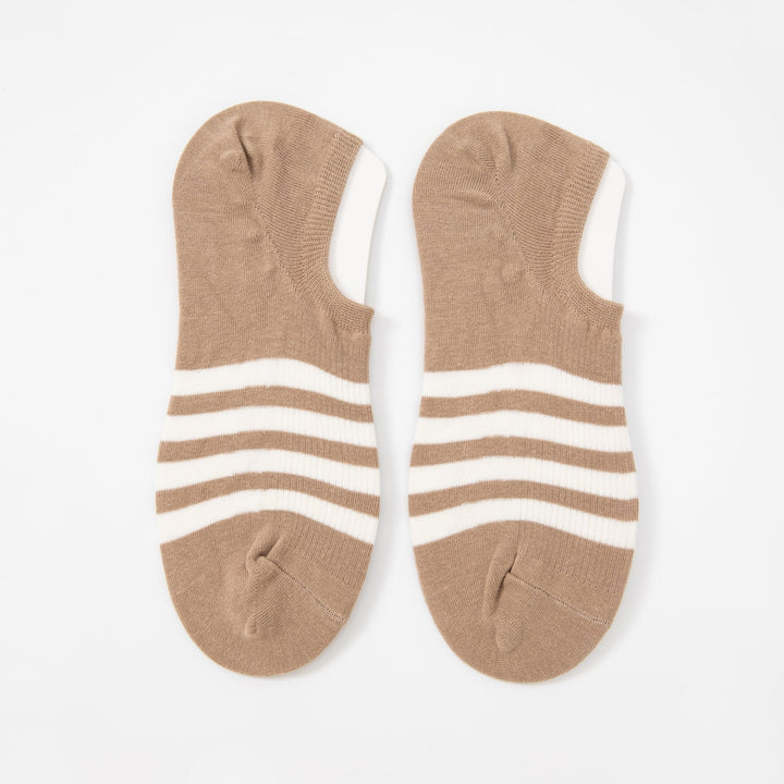 Men's Solid Color No Show Stripped Boat Socks - Mesa Socks