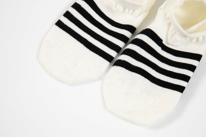 Men's Solid Color No Show Stripped Boat Socks - Mesa Socks