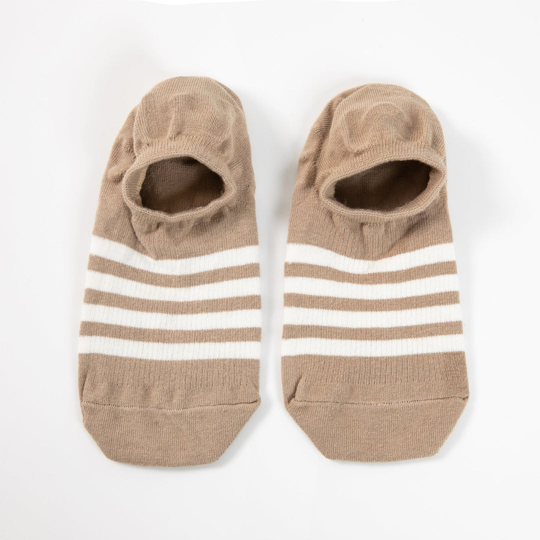 Men's Solid Color No Show Stripped Boat Socks - Mesa Socks