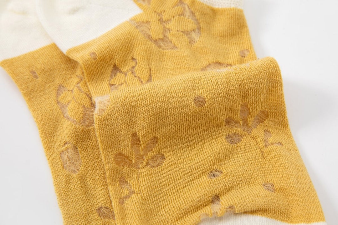 Spring Summer Women's Bright Color Floral Design Socks - Mesa Socks
