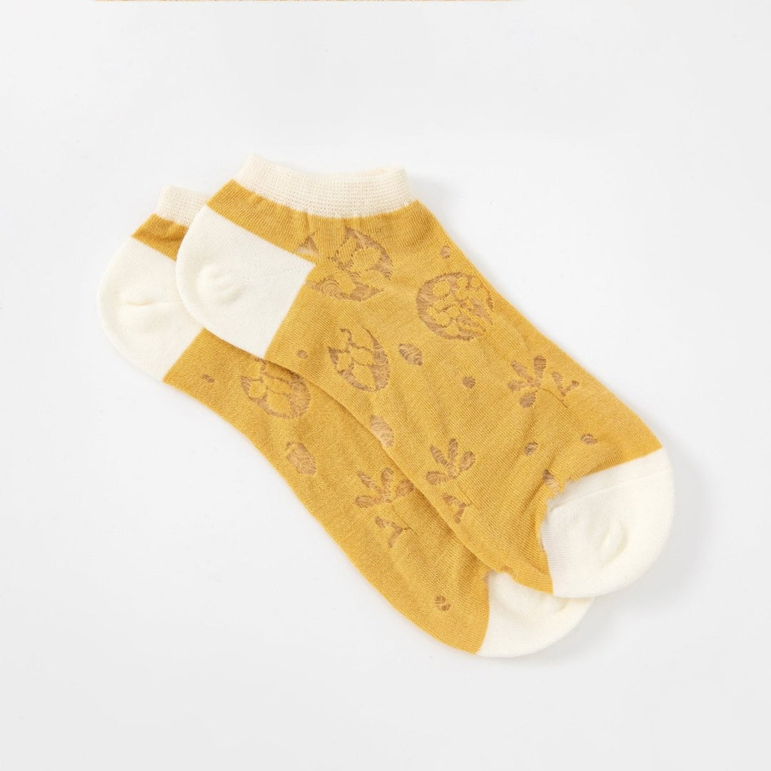 Spring Summer Women's Bright Color Floral Design Socks - Mesa Socks