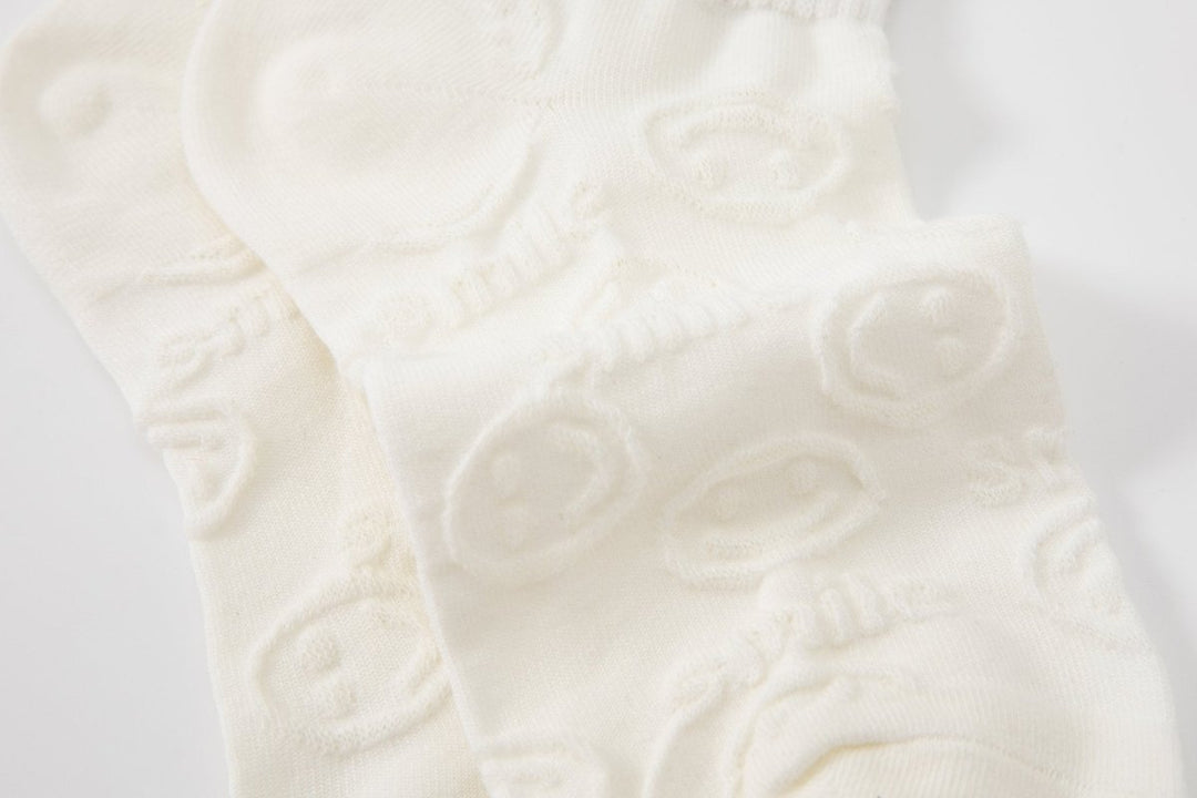 Spring Women's White Smile Design Low-cut Socks - Mesa Socks