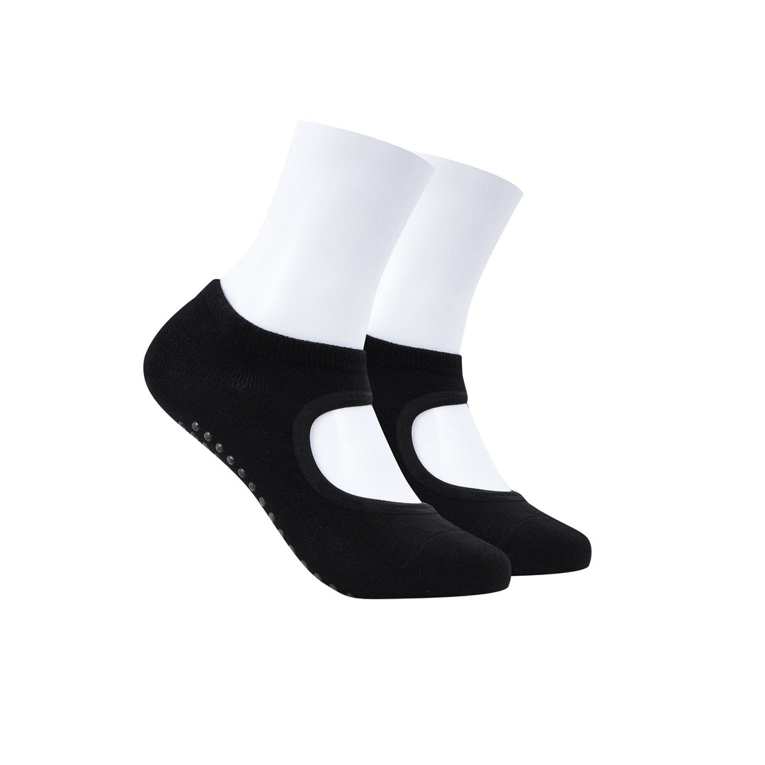 Summer and Spring Black Towel Bottom Open Back Sports Floor Yoga Socks - Mesa Socks