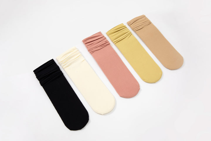 Thin Solid color Japanese fashion Socks - 5 pairs - Mesa Socks