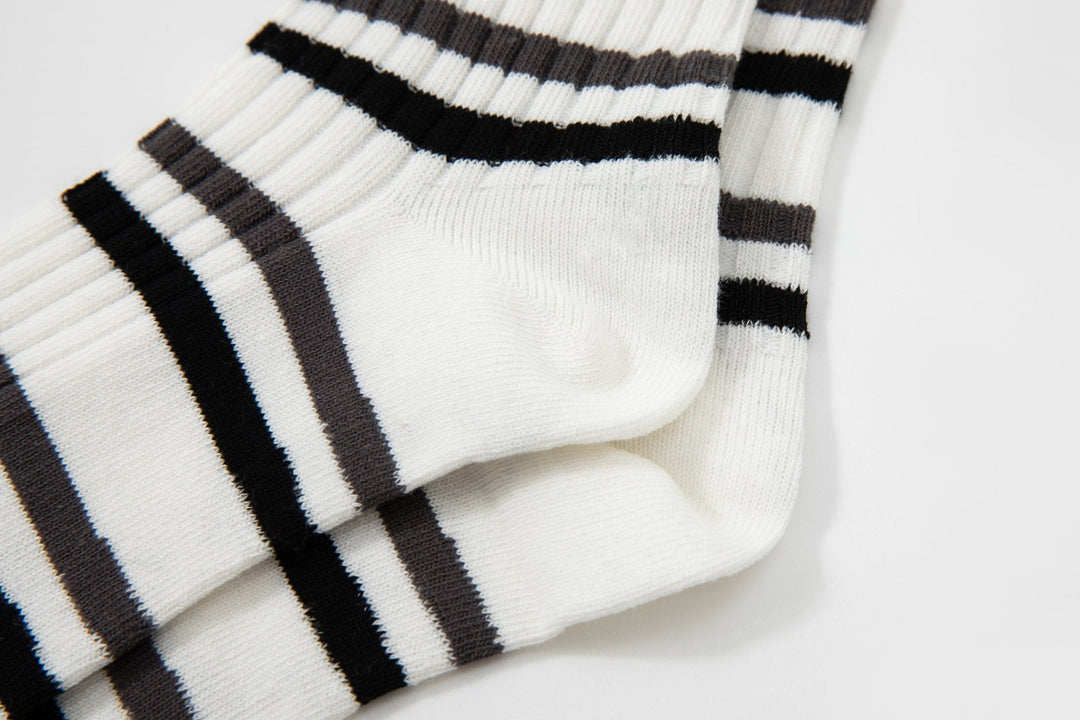 Women Quarter Crew Socks - Men's and women's socks - striped socks - couples breathable cotton socks - Mesa Socks