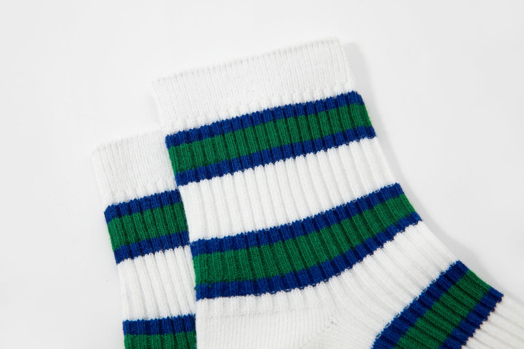 Women Quarter Crew Socks - Men's and women's socks - striped socks - couples breathable cotton socks - Mesa Socks