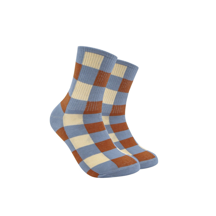 Women Quarter Socks - Chic Checked and premium Cotton Socks- college classic style women's socks - Mesa Socks