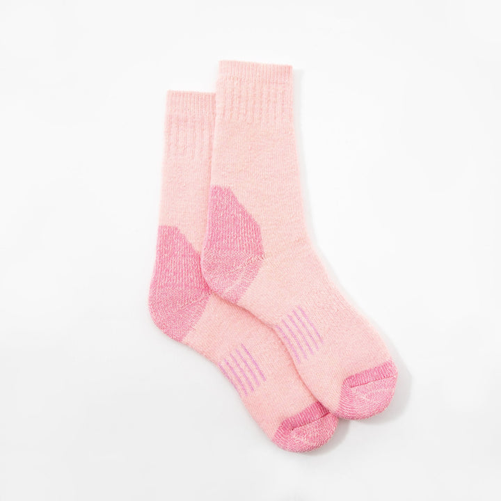 Women's Crew Merino wool socks - Autumn winter socks -thick warm socks - skin-friendly Outdoor hiking pink socks -Mesa Socks