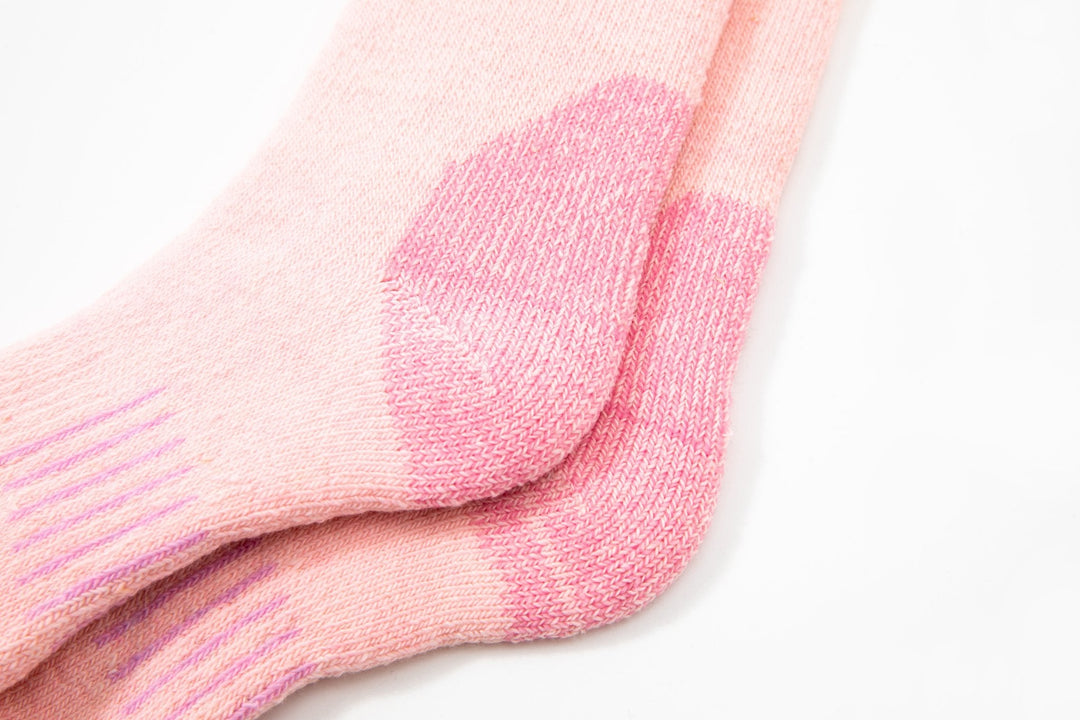 Women's Crew Merino wool socks - Autumn winter socks -thick warm socks - skin-friendly Outdoor hiking pink socks -Mesa Socks